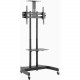 V7 TV Cart Height Adjustable with Tilt - Up to 70" Screen Support - 110.23 lb Load Capacity - 2 x Shelf(ves) - 71.4" Height x 30.9" Width - Floor - Steel, Plastic - Black TVCART1-3N