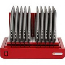 Bretford CUBE Micro Tray - Wired - Chromebook, Notebook, Tablet - Charging Capability - Red - TAA Compliance TVT10AC-RED
