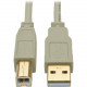 Tripp Lite 15ft USB 2.0 Hi-Speed A/B Cable M/M 28/24 AWG 480 Mbps Beige 15&#39;&#39; - USB for Scanner, Notebook, Desktop Computer, Printer - 60 MB/s - 15.09 ft - 1 x Type A Male USB - 1 x Type B Male USB - Gold-plated Contacts, Nickel Plated, Gol