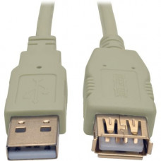 Tripp Lite 6ft USB 2.0 Hi-speed A/A Cable M/M 480 Mbps Beige, USB extension 6&#39;&#39; - USB - 60 MB/s - Extension Cable - 5.91 ft - 1 x Type A Male USB - 1 x Type A Female USB - Gold-plated Contacts, Gold Plated - Shielding - Beige U024-006-BE