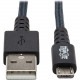 Tripp Lite Micro-USB/USB Data Transfer Cable - 3 ft Micro-USB/USB Data Transfer Cable for Computer, Smartphone, Notebook, Wall Charger, Hard Drive, Flash Drive, Car Charger, Digital Camera - First End: 1 x Type A Male USB - Second End: 1 x Type B Male Mic