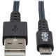 Tripp Lite Micro-USB/USB Data Transfer Cable - 10 ft Micro-USB/USB Data Transfer Cable for Computer, Smartphone, Notebook, Wall Charger, Hard Drive, Flash Drive, Car Charger, Digital Camera - First End: 1 x Type A Male USB - Second End: 1 x Type B Male Mi