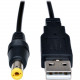 Tripp Lite 3ft USB to Type M Barrel 5V DC Power Cable Cord USB 2.0 - USB2TYPEM For Computer - 5 V DC Voltage Rating - Black - RoHS Compliance U152-003-M
