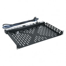 Middle Atlantic Products U1V4 Rack Shelf - 1U Wide x 10.06" Deep Rack-mountable - Black Powder Coat - Steel - 35 lb x Maximum Weight Capacity U1V4