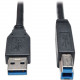 Tripp Lite 3ft USB 3.0 SuperSpeed Device Cable 5 Gbps A Male to B Male Black - USB for Hard Drive, Printer - 3 ft - 1 x Type A Male USB - 1 x Type B Male USB - Black" - RoHS Compliance U322-003-BK