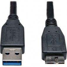 Tripp Lite 1ft USB 3.0 SuperSpeed Device Cable USB-A to USB Micro-B M/M Black - USB - 1 ft - 1 x Type A Male USB - 1 x Type B Male Micro USB - Black - RoHS Compliance U326-001-BK
