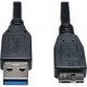 Tripp Lite 1ft USB 3.0 SuperSpeed Device Cable USB-A to USB Micro-B M/M Black - USB - 1 ft - 1 x Type A Male USB - 1 x Type B Male Micro USB - Black - RoHS Compliance U326-001-BK