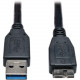 Tripp Lite 3ft USB 3.0 SuperSpeed Device Cable USB-A Male to USB Micro-B Male Black - USB - 3 ft - 1 x Type A Male USB - 1 x Type B Male Micro USB - Black - RoHS Compliance U326-003-BK