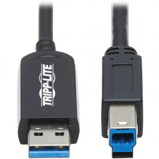 Tripp Lite U328F-30M USB 3.2 Gen 1 Fiber Active Optical Cable, M/M, Black, 30 m (98 ft.) - 98.43 ft Fiber Optic Data Transfer Cable for Printer, Scanner, Desktop Computer, Notebook, External Hard Drive, PC, Tablet, Peripheral Device - First End: 1 x USB T