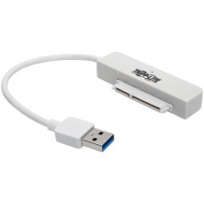 Tripp Lite 6in USB 3.0 SuperSpeed to SATA III Adapter w/ UASP / 2.5" Hard Drives White - SATA/USB for Hard Drive, Solid State Drive, Notebook - 1 x Type A Male USB - 1 x SATA Female Power - White U338-06N-SATA-W