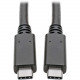 Tripp Lite U420-006 USB Type-C to USB Type-C Cable, M/M, 6 ft. - USB for Smartphone, Hard Drive, Docking Station, Flash Drive, Tablet, MacBook, Wall Charger, Ultrabook, Chromebook - 640 MB/s - 6 ft - 1 x USB Type C Male Thunderbolt 3 - 1 x USB Type C Male