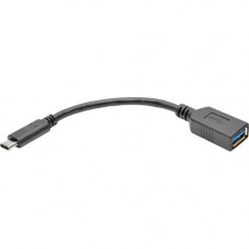 Tripp Lite 6 Inch USB 3.1 Gen 1 5 Gbps Cable USB Type-C USB-C to USB Type A M/F - USB for Smartphone, Tablet, Ultrabook, Computer - 640 MBps - 6" - 1 x Type C Male USB - 1 x Type A Female USB - Nickel Plated, Gold-plated Contacts - Shielding - Black&