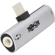 Tripp Lite U437-001-C-V2 USB-C to 3.5 mm Headphone Jack Adapter - 1 x Mini-phone Stereo Audio - Female, 1 x Powered USB Type C - Female - 1 x USB Type C - Male - Silver U437-001-C-V2