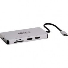 Tripp Lite U442-DOCK8G-GG Docking Station - for TV/Monitor/Projector/Notebook/Smartphone/Tablet/Desktop PC - 100 W - USB Type C - 2 Displays Supported - 4K - 3840 x 2160, 1920 x 1080 - 3 x USB Type-A Ports - USB Type-A - USB Type-C - Network (RJ-45) - 2 x