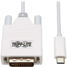 Tripp Lite U444-010-DE USB-C to DVI Adapter Cable (M/M), White, 10 ft. (3 m) - 9.84 ft DVI-D/USB Video Cable for Notebook, Smartphone, Chromebook, Projector, Ultrabook, Monitor, Video Device, Tablet, MacBook - First End: 1 x Type C Male USB - Second End: 