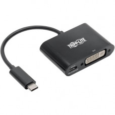Tripp Lite USB C to DVI Adapter Converter w/ PD Charging 1080p Black USB Type C to DVI - 1 x Total Number of DVI (1 x DVI-I) - Mac, PC, Chrome OS - Dual Link DVI Supported U444-06N-DB-C