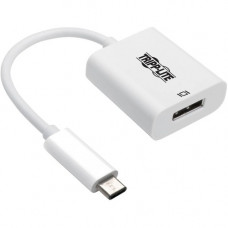 Tripp Lite U444-06N-DP8W DisplayPort/USB-C A/V Adapter - 1 x Type C Male USB - 1 x DisplayPort Female Digital Audio/Video - 7680 x 4320 Supported - Nickel Connector - Gold Contact - White U444-06N-DP8W