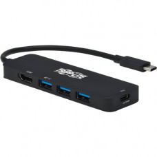 Tripp Lite U444-06N-H3UC2 HDMI/USB/USB-C Audio/Video Data Transfer Adapter - 1 x Type C Male USB - 3 x Type A Female USB, 1 x HDMI Female Digital Audio/Video, 1 x Type C Female USB - 4096 x 2160 Supported - Nickel Connector - Black U444-06N-H3UC2