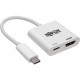 Tripp Lite U444-06N-H4K6WC USB-C 3.1 to HDMI 4K Adapter, M/F, White - HDMI/Thunderbolt 3 for Smartphone, Chromebook, Projector, Monitor, Tablet, MacBook, Audio/Video Device, Notebook, TV - 640 MB/s - 6" - 1 x USB Type C Male Thunderbolt 3 - 1 x HDMI 