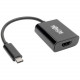Tripp Lite USB C to HDMI Adapter Converter M/F 4K USB Type C to HDMI Black - for Notebook/Tablet PC/Desktop PC/Smartphone - USB 3.1 Type C - 1 x USB Ports - HDMI - Thunderbolt - Wired U444-06N-HDB-AM