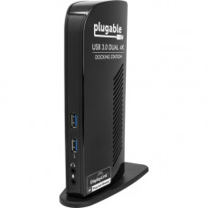 Plugable UD-6950 USB 3.0 Dual DisplayPort 4K Docking Station - for Notebook/Desktop PC - USB Type C - 6 x USB Ports - 6 x USB 3.0 - Network (RJ-45) - DisplayPort - Audio Line Out - Microphone - Wireless LAN - Wired UD-6950