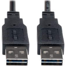 Tripp Lite 10ft USB 2.0 High Speed Reversible Connector Cable Universal M/M - (Reversible A to Reversible A M/M) 10-ft. - RoHS Compliance UR020-010