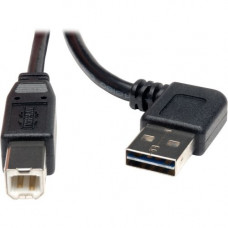 Tripp Lite 3ft USB 2.0 High Speed Cable Reversible Right / Left Angle A to B M/M - (Right / Left Angle Reversible A to B M/M) 3-ft. - RoHS Compliance UR022-003-RA