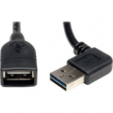 Tripp Lite 18in USB 2.0 High Speed Extension Cable Reversible Right/Left Angle A to A M/F - (Reversible Right / Left Angle A to A M/F), 18-in.h" - RoHS Compliance UR024-18N-RA