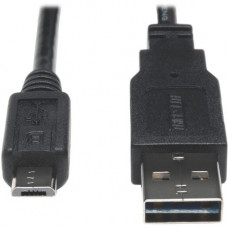 Tripp Lite 3ft USB 2.0 High Speed Cable 28/24AWG Reversible A to 5Pin Micro B M/M - USB for Tablet, PDA - 3 ft - 1 x Type A Male USB - 1 x Micro Type B Male USB - Shielding - Black" - RoHS Compliance UR050-003-24G