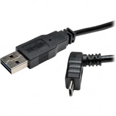 Tripp Lite 6ft USB 2.0 High Speed Cable Reversible A to Up Angle 5Pin Micro B M/M - USB for PDA, Camera, Cellular Phone - 6 ft - 1 x Type A Male USB - 1 x Type B Male Micro USB - Black" - RoHS Compliance UR050-006-UPB