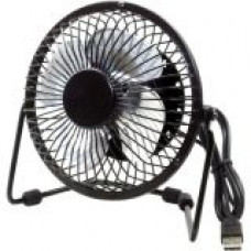 Premiertek Metal Desktop Fan USB Powered W/Switch Black - 6.1" Height x 5.7" Width x 3.5" Depth - Metal - Black USB-FAN