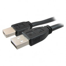 Comprehensive Pro AV/IT Active USB A Male to B Male Cable - 25 ft USB Data Transfer Cable for Webcam, Printer, Whiteboard - First End: 1 x Type A Male USB - Second End: 1 x Type B Male USB - Shielding - Matte Black USB2-AB-25PROA