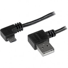Startech.Com 1m 3 ft Micro-USB Cable with Right-Angled Connectors - M/M - USB A to Micro B Cable - 3.28 ft USB Data Transfer Cable for Tablet, Phone, Notebook, Portable Hard Drive - First End: 1 x Type A Male USB - Second End: 1 x Type B Male Micro USB - 