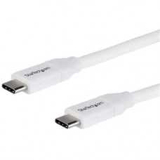 Startech.Com 2m 6 ft USB C to USB C Cable w/ 5A PD - M/M - White - USB 2.0 - USB-IF Certified - USB Type C Cable - USB C Charging Cable - USB C PD Cable - 6.56 ft Thunderbolt 3 Data Transfer Cable for Notebook, MacBook Pro, MacBook, Chromebook, Power Bank