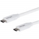 Startech.Com 2m 6 ft USB C to USB C Cable w/ 5A PD - M/M - White - USB 2.0 - USB-IF Certified - USB Type C Cable - USB C Charging Cable - USB C PD Cable - 6.56 ft Thunderbolt 3 Data Transfer Cable for Notebook, MacBook Pro, MacBook, Chromebook, Power Bank