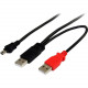 Startech.Com 3ft USB Y Cable for External Hard Drive - Type B Male USB - Type A Male USB - 3ft - Black - RoHS Compliance USB2HABMY3