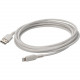 AddOn 3.0m (9.8ft) USB 2.0 (A) Male to Lightning Male Sync and Charge White Cable - 9.84 ft Lightning/USB Data Transfer Cable for Notebook, PC, USB Charger, Smartphone, Tablet - First End: 1 x Type A Male USB - Second End: 1 x Lightning Male Proprietary C