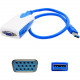 AddOn 8in USB 3.0 (A) Male to VGA Female Blue Video Adapter - 100% compatible and guaranteed to work - TAA Compliance USB32VGA