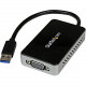 Startech.Com USB 3.0 to VGA External Video Card Multi Monitor Adapter with 1-Port USB Hub - 1920x1200 - 1 Pack - 1 x Type A Male USB - 1 x HD-15 Female VGA, 1 x Type A Female USB - 1920 x 1200 Supported - Black - TAA Compliant - RoHS, TAA Compliance USB32