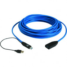 Black Box USB 3.0 Active Cable Extender - 49.21 ft USB Data Transfer Cable for Computer, Camera, Surveillance Camera, Storage Drive - First End: 1 x Type A Female USB - Second End: 1 x Type A Male USB, Second End: 1 x Type A Male Power - 5 Gbit/s - Extens