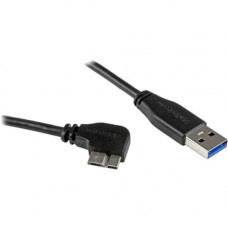 Startech.Com 1m 3 ft Slim Micro USB 3.0 Cable - M/M - USB 3.0 A to Right-Angle Micro USB - USB 3.1 Gen 1 (5 Gbps) - 3.28 ft USB Data Transfer Cable for Tablet, Hard Drive, Card Reader - First End: 1 x Type A Male USB - Second End: 1 x Type B Male Micro US