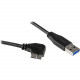 Startech.Com 1m 3 ft Slim Micro USB 3.0 Cable - M/M - USB 3.0 A to Right-Angle Micro USB - USB 3.1 Gen 1 (5 Gbps) - 3.28 ft USB Data Transfer Cable for Tablet, Hard Drive, Card Reader - First End: 1 x Type A Male USB - Second End: 1 x Type B Male Micro US
