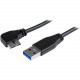 Startech.Com 2m 6 ft Slim Micro USB 3.0 Cable - M/M - USB 3.0 A to Left-Angle Micro USB - USB 3.1 Gen 1 (5 Gbps) - 6.56 ft USB Data Transfer Cable for Tablet, Portable Hard Drive, Card Reader, Storage Enclosure - First End: 1 x Type A Male USB - Second En