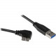 Startech.Com 2m 6 ft Slim Micro USB 3.0 Cable - M/M - USB 3.0 A to Right-Angle Micro USB - USB 3.1 Gen 1 (5 Gbps) - 6.56 ft USB Data Transfer Cable for Tablet, Portable Hard Drive, Card Reader, Storage Enclosure - First End: 1 x Type A Male USB - Second E