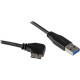 Startech.Com 0.5m 20in Slim Micro USB 3.0 Cable - M/M - USB 3.0 A to Right-Angle Micro USB - USB 3.1 Gen 1 (5 Gbps) - 1.64 ft USB Data Transfer Cable for Hard Drive, Tablet - First End: 1 x Type A Male USB - Second End: 1 x Type B Male Micro USB - Shieldi
