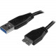 Startech.Com 15cm (6in) Short Slim SuperSpeed USB 3.0 A to Micro B Cable - M/M - 6" USB Data Transfer Cable for Hard Drive, Card Reader, Portable Hard Drive, Smartphone, Tablet, Notebook - First End: 1 x Type A Male USB - Second End: 1 x Micro Type B