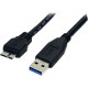 Startech.Com 0.5m (1.5ft) Black SuperSpeed USB 3.0 Cable A to Micro B - M/M - 1.50 ft USB Data Transfer Cable for Notebook, Hard Drive, Card Reader - First End: 1 x Type A Male USB - Second End: 1 x Type B Male Micro USB - Shielding - Nickel Plated Connec