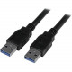 Startech.Com 3m 10 ft USB 3.0 Cable - A to A - M/M - Long USB 3.0 Cable - USB 3.1 Gen 1 (5 Gbps) - 9.84 ft USB Data Transfer Cable for PC, USB Hub - First End: 1 x Type A Male USB - Second End: 1 x Type A Male USB - 640 MB/s - Shielding - Black USB3SAA3MB
