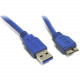 Startech.Com 3 ft SuperSpeed USB 3.0 Cable A to Micro B - Type A Male USB - Type B Male Micro USB - 3ft - Blue - RoHS Compliance USB3SAUB3