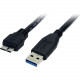 Startech.Com 3 ft Black SuperSpeed USB 3.0 Cable A to Micro B - Type A Male USB - Micro Type B Male USB - 3ft - Black - RoHS Compliance USB3SAUB3BK